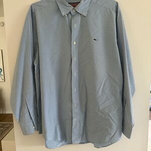 Vineyard Vines Men's Blue Checkered Shirt